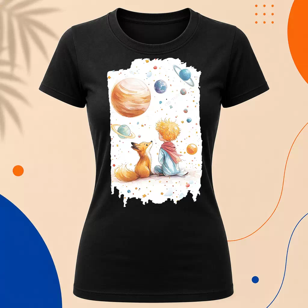 Dámské tričko - Mezi planetami - Malý princ - Le petit prince
